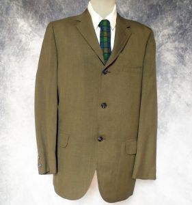 60s Men's Suit Jacket or Sport Coat, Skinny Lapel, Sack Cut, Rare Corporate Vintage