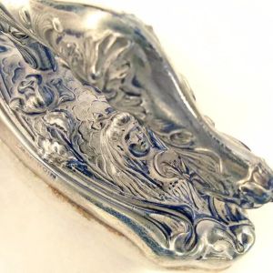 Edwardian/Victorian Repousse Nail Buffer, Antique Art Nouveau VAnity Item, Silveroin  - Fashionconstellate.com