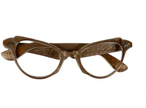 1950s cateye glasses layered marbled plastic curvy arms - Fashionconstellate.com