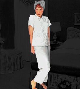 50s/60s Sheer Soft Satiny Smooth Nylon Pajamas from Philmaid
