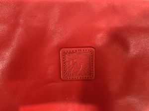 80s Red & Gold Leather Shoulder Bag Lion Logo - Fashionconstellate.com