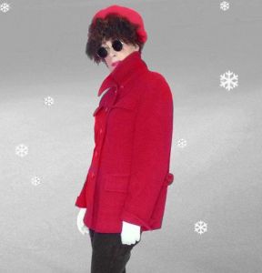 40s Red Winter Jacket, Wool Car Coat, Waldorf Camp