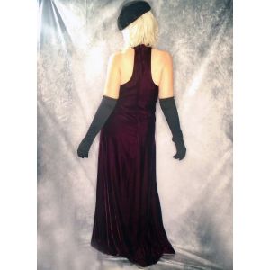 70s Burgundy Velvet Halter Gown, Matching Bolero Jacket, Winter Formal Romantic Goth - Fashionconstellate.com