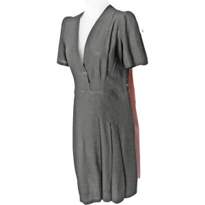 Little Black Dress, Low Cut Rayon Crepe Minimalist Fashion, Was Shortened, LARGE Size ~ 30s - Fashionconstellate.com