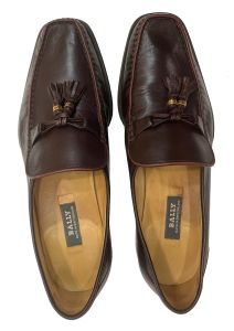 Burgundy Leather Kiltie Tassel Loafer Made in Switzerland Men 10D - Fashionconstellate.com
