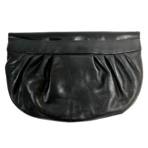 80s Black Patent and Matte Leather Oversized Clutch  - Fashionconstellate.com