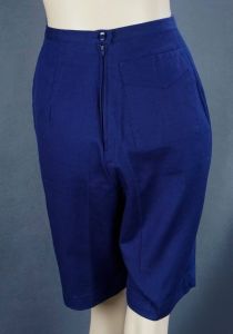 60s Navy Blue Cotton Twill Bermuda Shorts by Catalina, Sz 11/12, W25 - Fashionconstellate.com