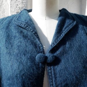 Blue Alpaca Cape, Hand Made in Peru - Fashionconstellate.com