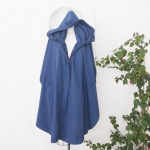 Blue Cape in Cotton Blend, One Size Fits Most