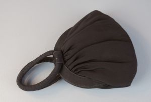 1950s Dark Brown Faille Pouch Style Handbag  - Fashionconstellate.com