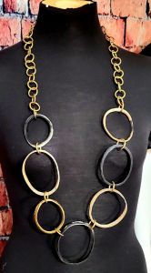 1980s Awe-Inspiring Buffalo Horn and Brass African Statement Necklace - Fashionconstellate.com
