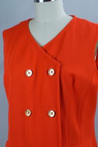 70s Bright Orange Double Breasted Jumper - Fashionconstellate.com