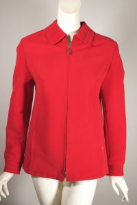 Mod 1960s Tomato Red Wool Ski Jacket by Bogner | XS-S