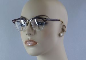 1950s Brown Browline Eyeglasses by Shuron, Eyewear, Eyeglass Frames - Fashionconstellate.com