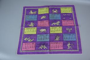 1954 Purple Calendar Handkerchief, Horoscopes  - Fashionconstellate.com