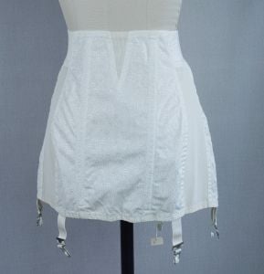 50s NOS White Side Zip Open Bottom Corset, Girdle by Charmode, Sears, Roebuck and Company, W34, XL - Fashionconstellate.com