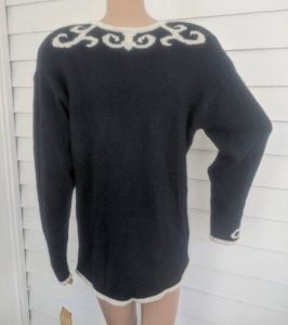 Vintage 90s Liz Claiborne Sweater Folkloric Fantasy Angora Silk L - Fashionconstellate.com