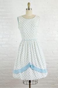 1960s blue and white polka dot dress . 60s cotton day dress . vintage summer dress 50s style . small - Fashionconstellate.com