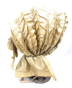 Antique Natural Calash Folding Bonnet Cover Civil War Era 1860s - Fashionconstellate.com