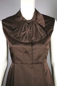 Brown silk 1960s cocktail dress midi skirt | XS - Fashionconstellate.com