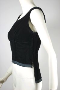 Black rayon velvet 1940s 2-piece top skirt set | XS-S - Fashionconstellate.com
