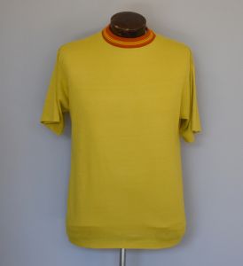60s MOD Mustard Yellow Ringer Selvedge Tee Shirt
