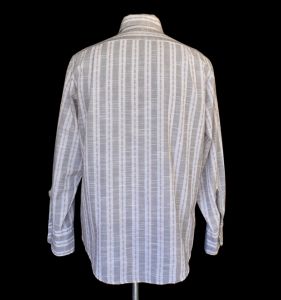 70s Mens Striped w Diamond Pattern Button Front Shirt - Fashionconstellate.com