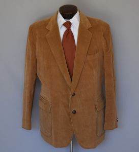 80s Brown Cotton Corduroy Sport Coat