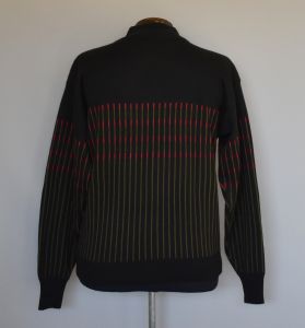 Vintage 80s Striped Quarter Zip Front Pullover Ski Sweater - Fashionconstellate.com