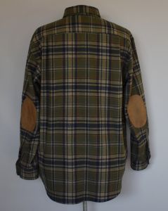 90s Khaki & Green Plaid Button Front Wool Flannel Shirt - Fashionconstellate.com