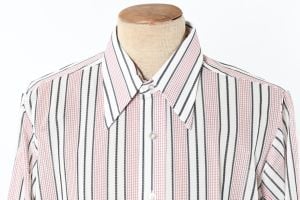 Sheer White Red Black Striped Funky Button Down Shirt - Fashionconstellate.com