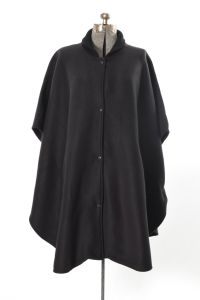Black Fleece Button Front Oversized Cape