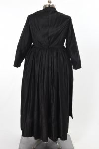 Victorian Antique Black Polished Cotton Apron Plus Sized Dress Set - Fashionconstellate.com