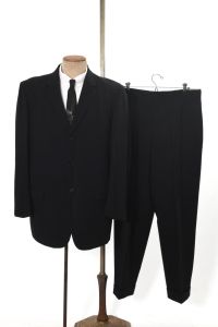Early 60s Black Single Breasted 3 Button 2 Piece Suit