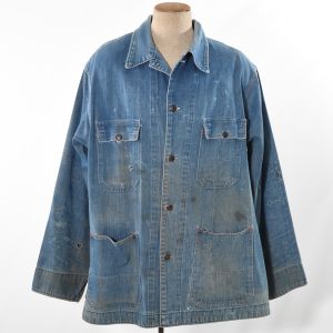 1970s Blue Denim Workwear Chore Coat