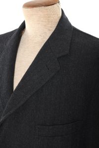 1960s Mens Charcoal Gray Herringbone Wool Overcoat - Fashionconstellate.com