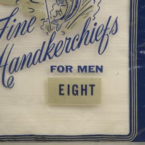 1950s Deadstock Men's Handkerchief 16 Pieces Cotton Feel White Thin Woven Stripe Border Two Packages - Fashionconstellate.com