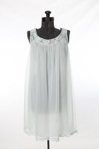 1960s Pale Green Sheer Sleeveless Babydoll Nightgown - Fashionconstellate.com