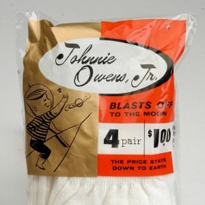 1950s Childrens Socks 4 Pair in Package White Cotton Comfort Socks Johnnie Owens Jr Atomic Space Age