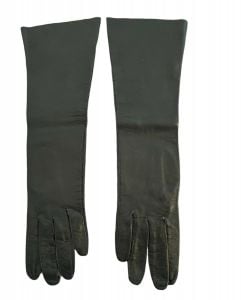 Vintage women’s long black leather gloves size 6 1/2