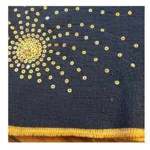 Blue & Gold Sequin Embelished Sleeveless Tank, Made in England  - Fashionconstellate.com