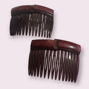 1980’s Carita France Hair Combs, Purple, Deadstock 