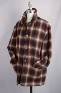 50s Inspired Brown Wool Plaid Jacket, Sz M, B42 - Fashionconstellate.com