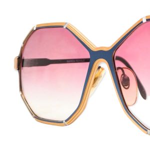 1980’s Ultra Harem Sunglasses, Blue & Gold, Made in Germany - Fashionconstellate.com
