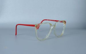 80s Red and Clear Oversized NOS Eyeglass Frames 