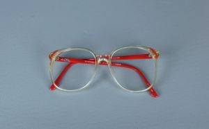 80s Red and Clear Oversized NOS Eyeglass Frames  - Fashionconstellate.com