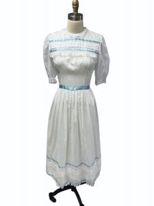 VTG 80s Gunne Sax WHITE Dress Jessica McClintock Cottagecore Prairie Princess NWT S