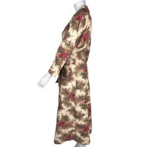 Vintage 1950s Dressing Gown Cotton Flannel Robe Sz M - Fashionconstellate.com