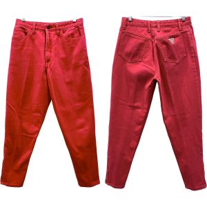 90s Guess Red High Waist Ankle Zip Cigarette Jeans - Fashionconstellate.com