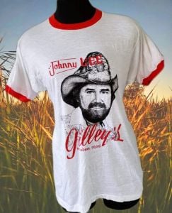 Collectible 1980 ''URBAN COWBOY'' Gilley's Western Cowboy Ringer Tee Shirt